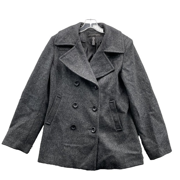 Apostrophe Wool Pea Coat Women's Medium Double Breasted Academia Classic Office